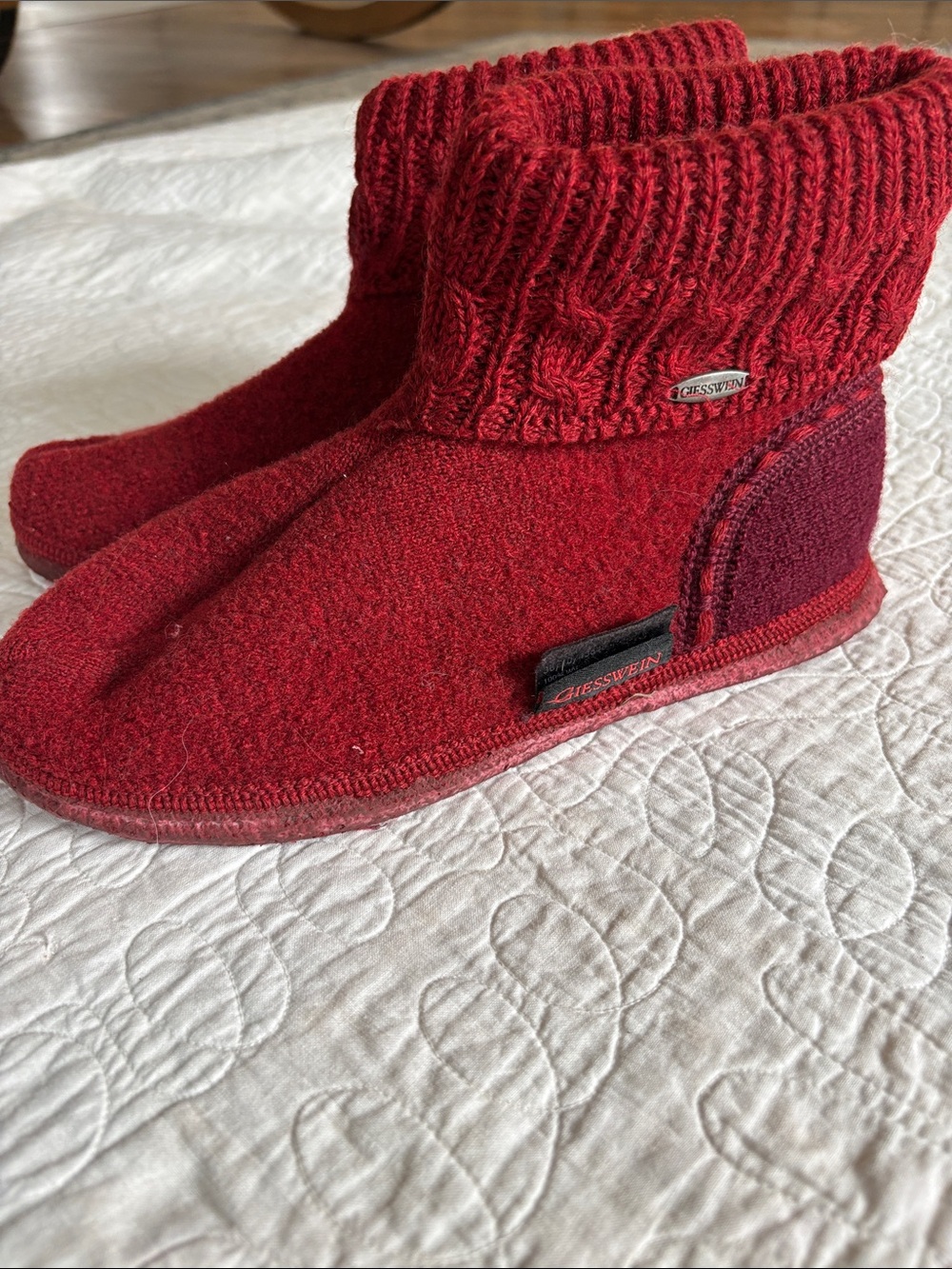 Giesswein Red Wool Slip-On Slipper Boot